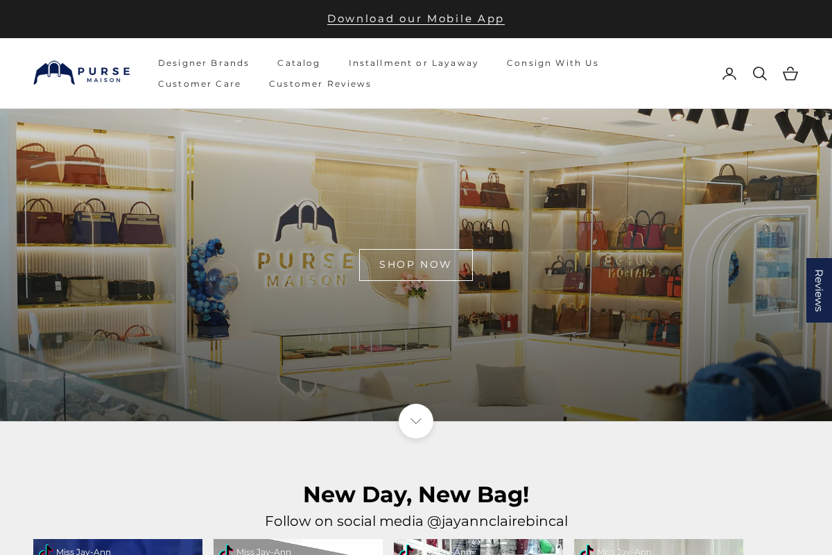 pursemaison.com homepage screenshot