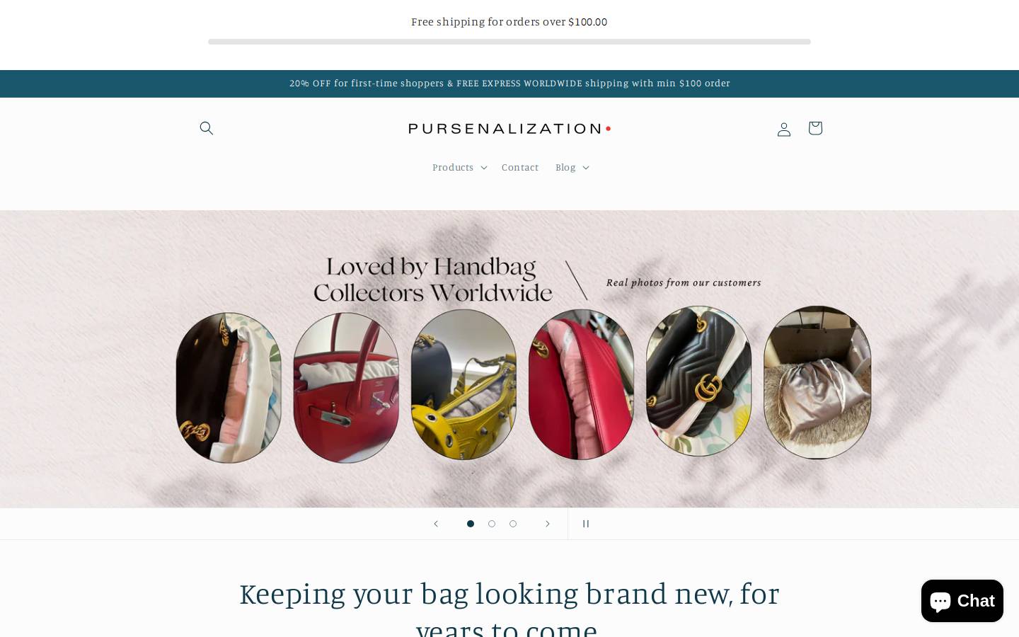 pursenalization.com homepage screenshot
