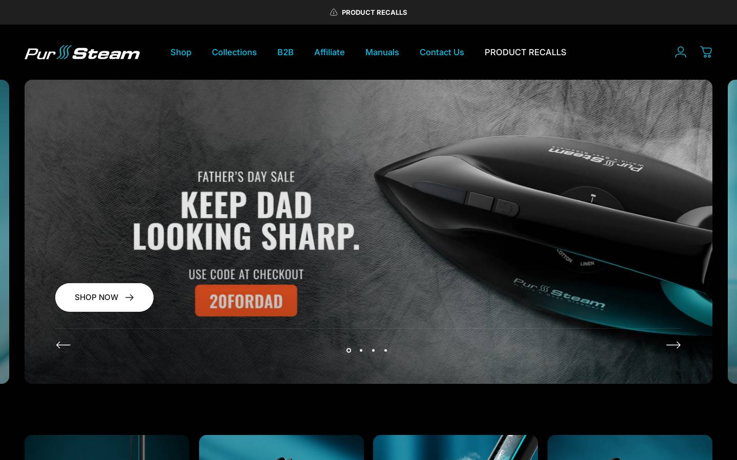 Pursteam homepage screenshot