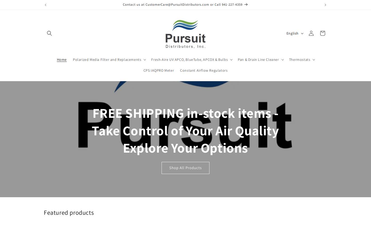 pursuitdistributorsonline.com homepage screenshot