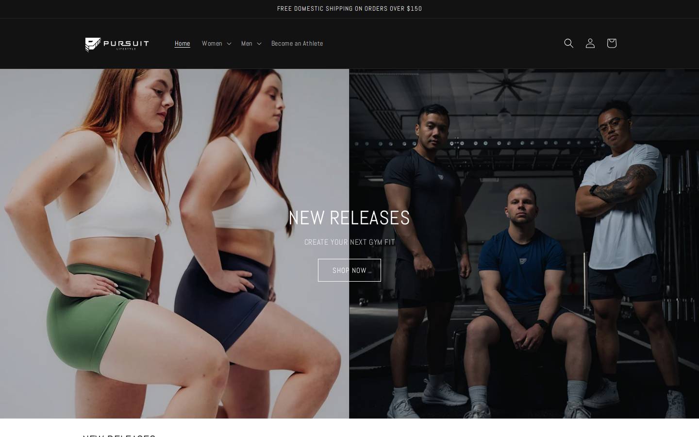 pursuitlifestyleapparel.com homepage screenshot