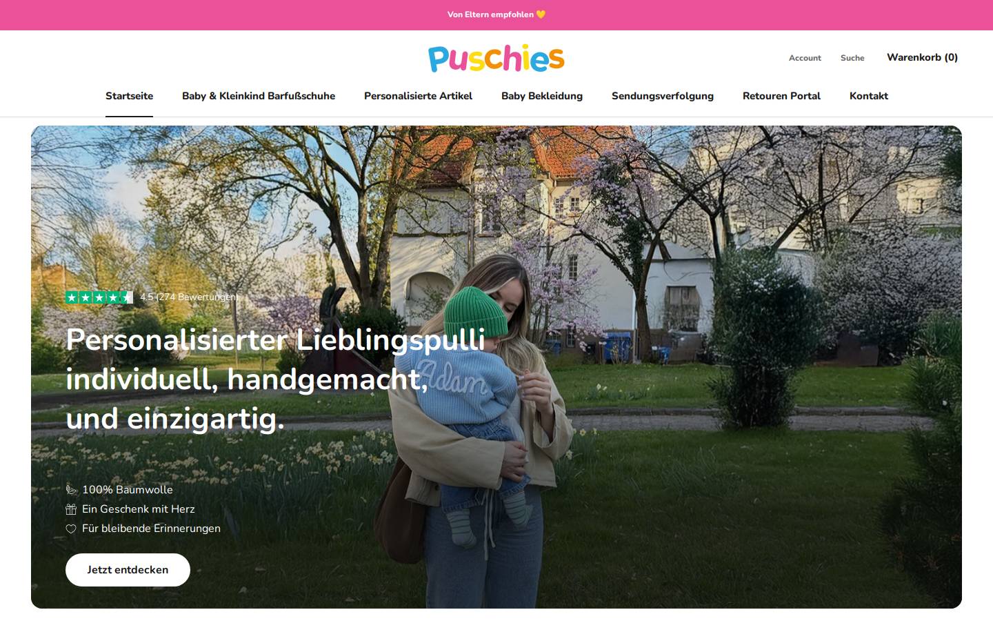 Puschies  homepage screenshot