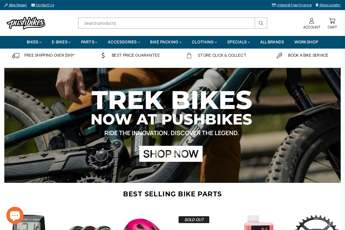 pushbikes.co.nz homepage screenshot