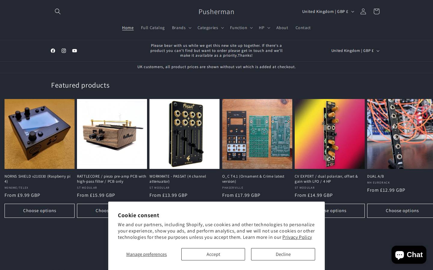 pushermanproductions.com homepage screenshot