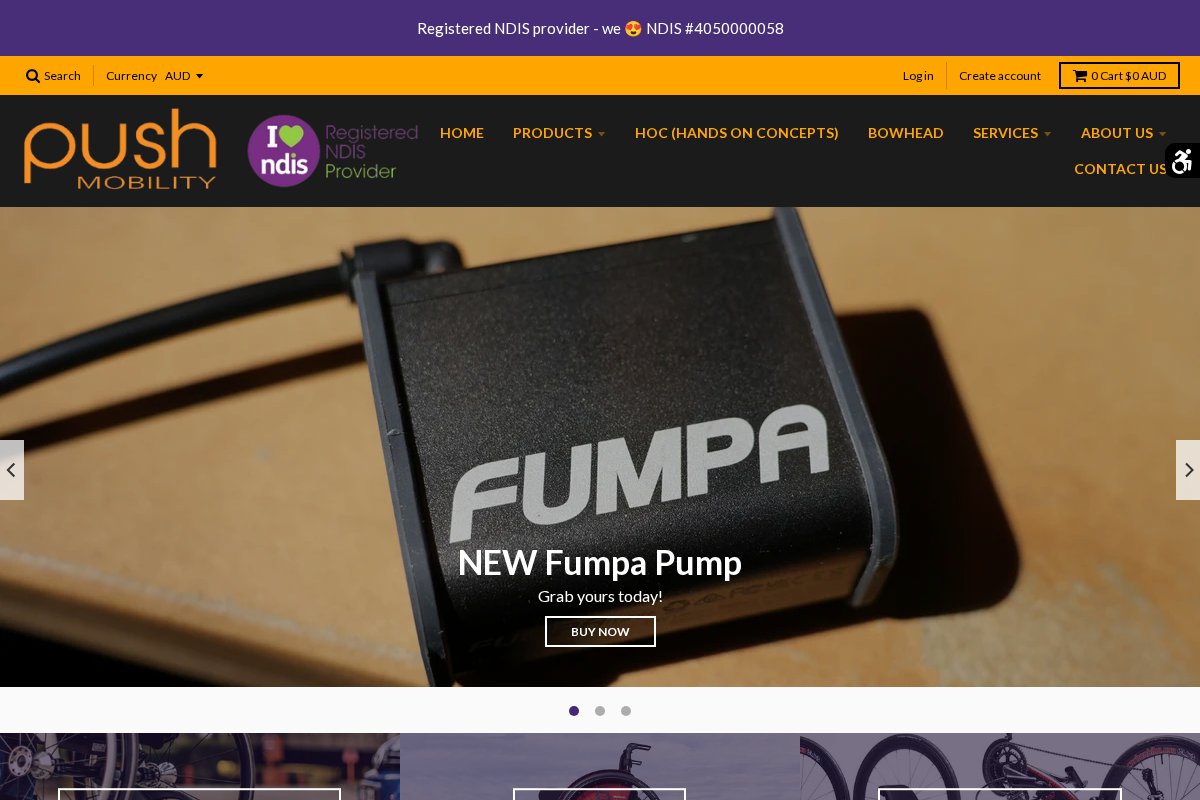 Push Mobility homepage screenshot