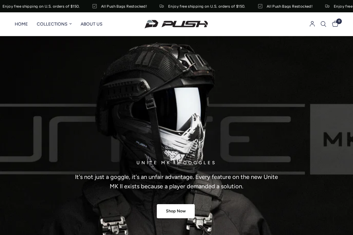 pushpaintball.com homepage screenshot