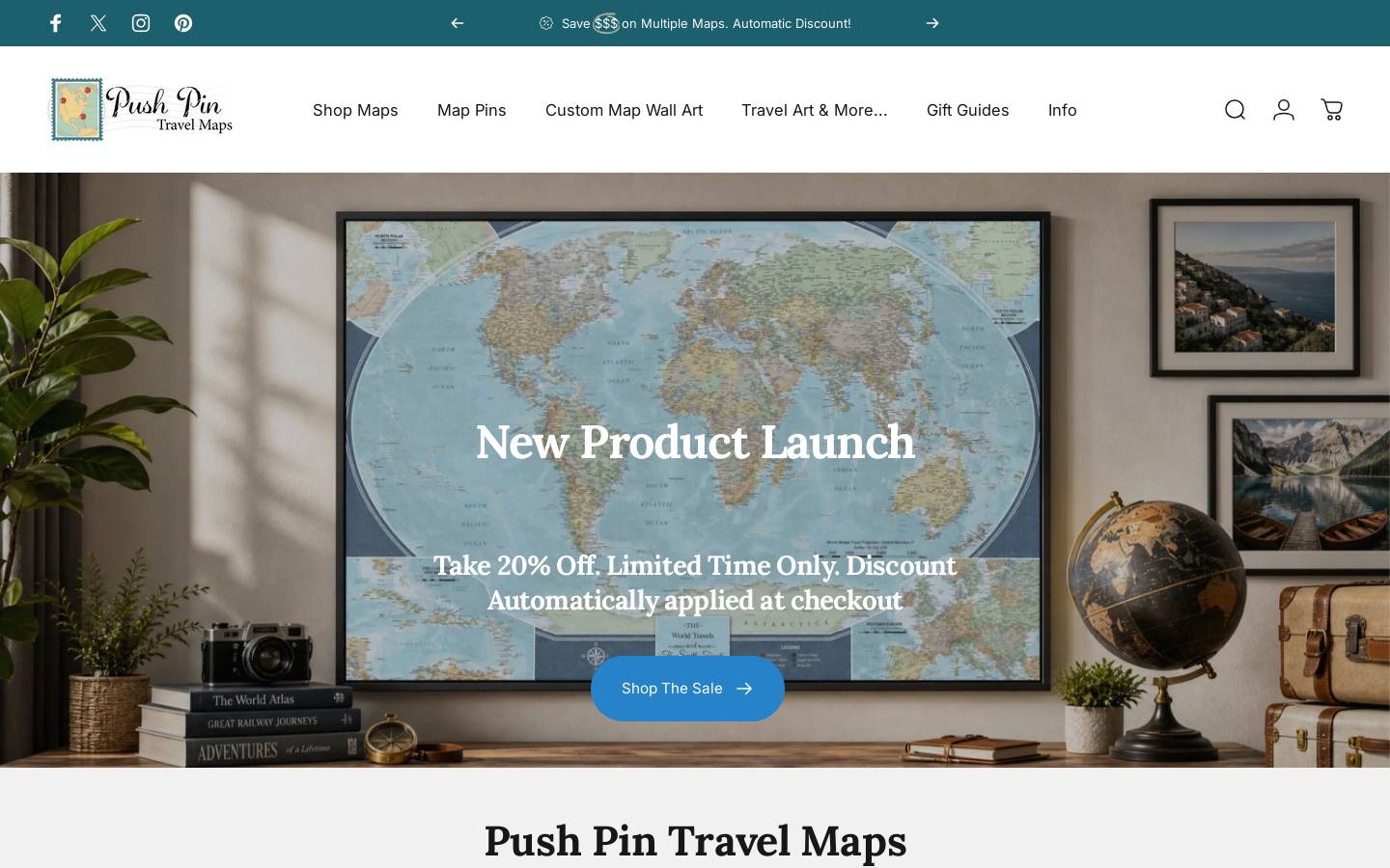 pushpintravelmaps.com homepage screenshot