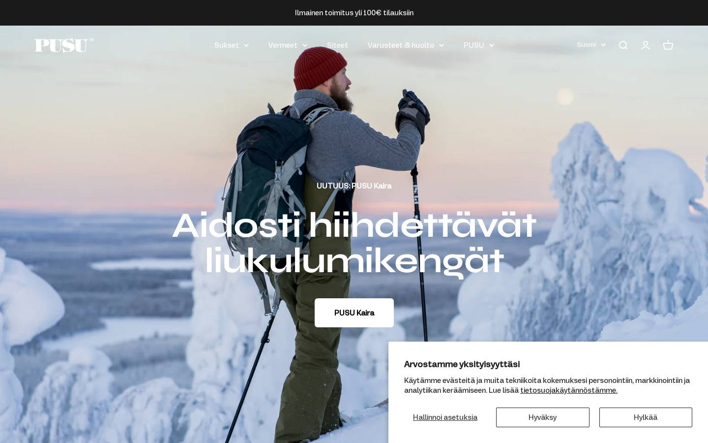pusu.ski homepage screenshot