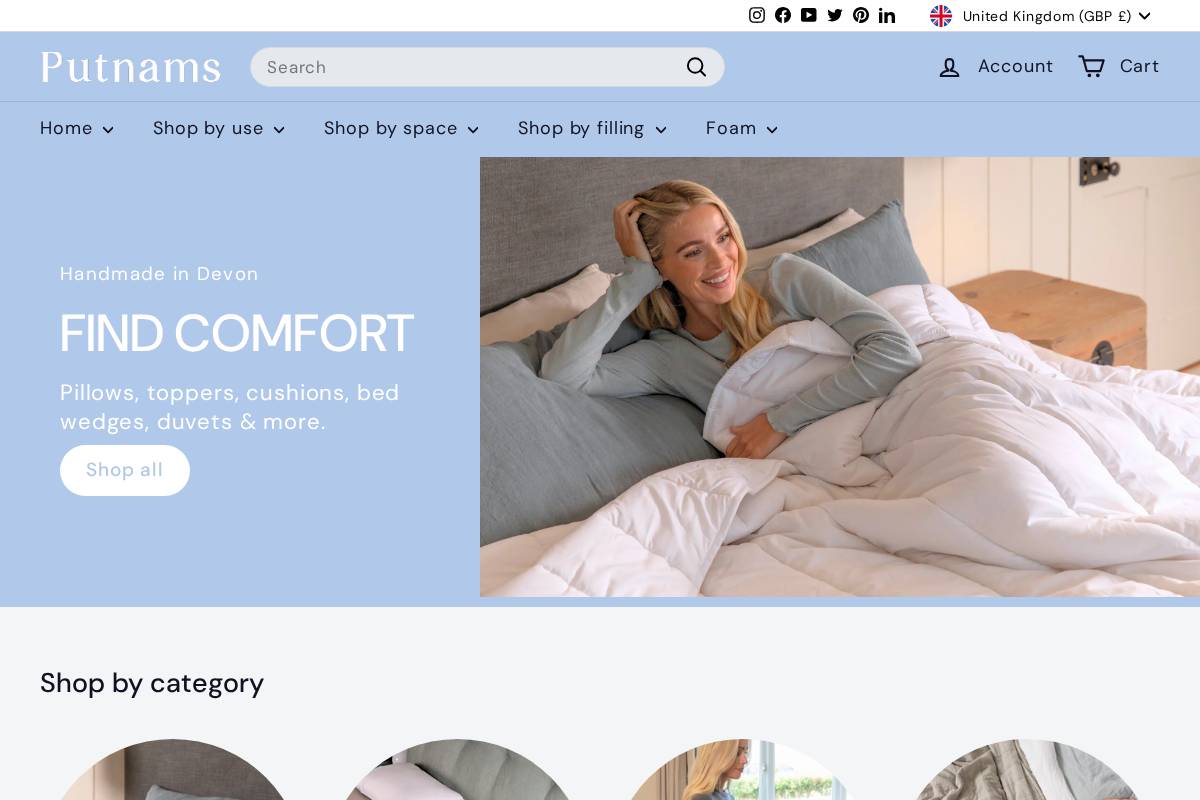 Putnams homepage screenshot