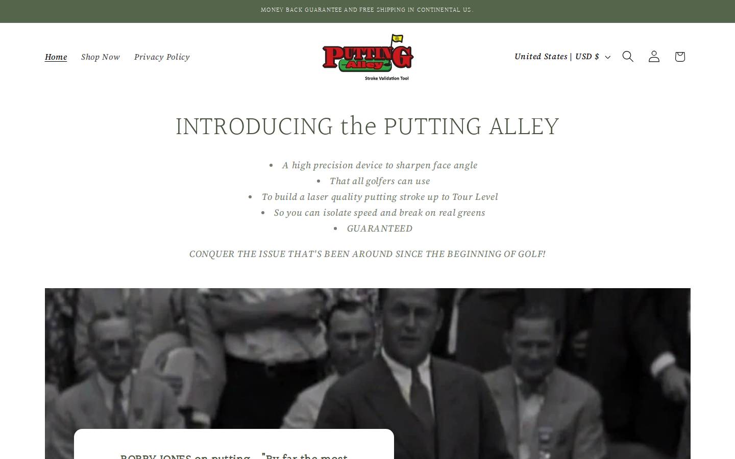 puttingalley.com homepage screenshot