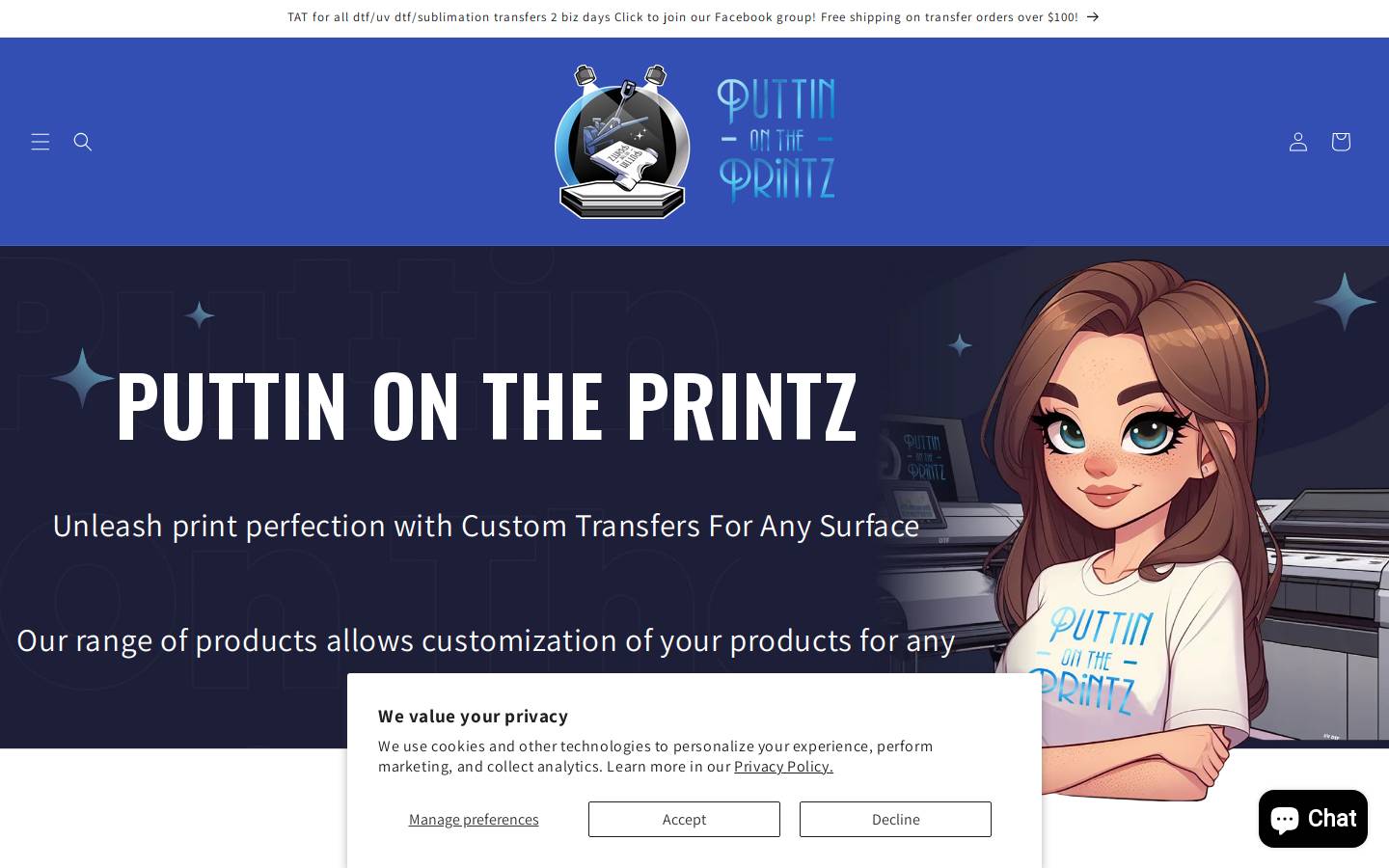 puttinontheprintz.net homepage screenshot