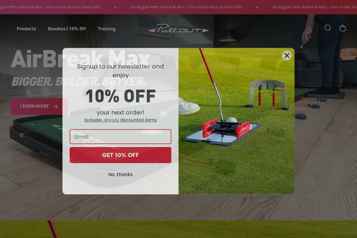 puttout.golf homepage screenshot