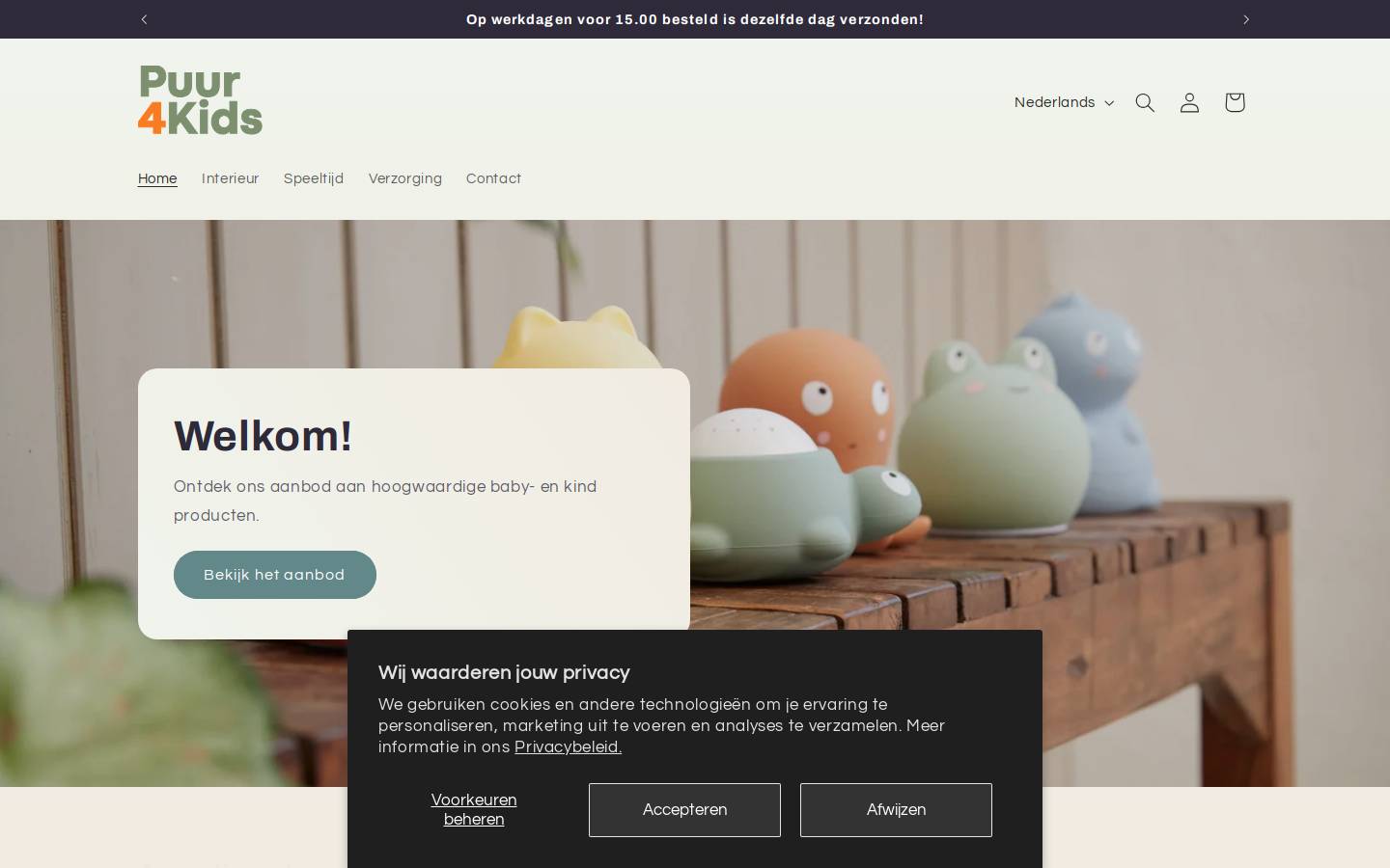 puur4kids.com homepage screenshot