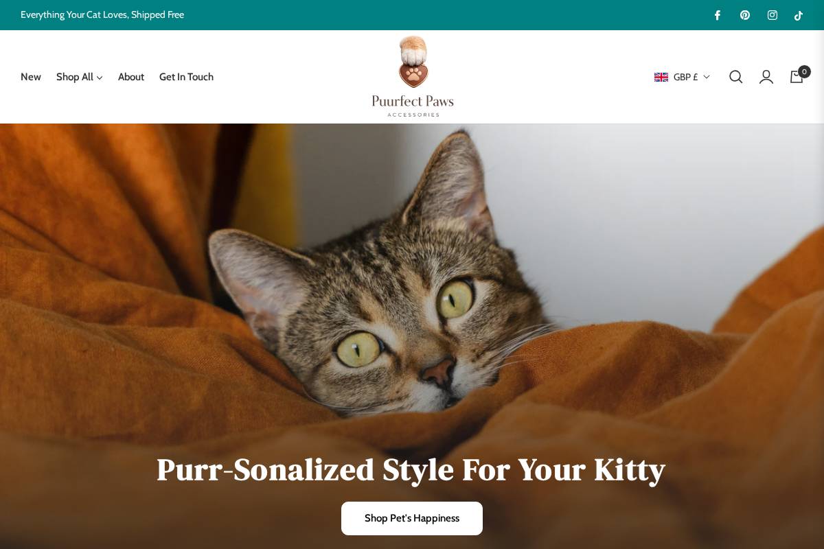 puurfectpaws.com homepage screenshot