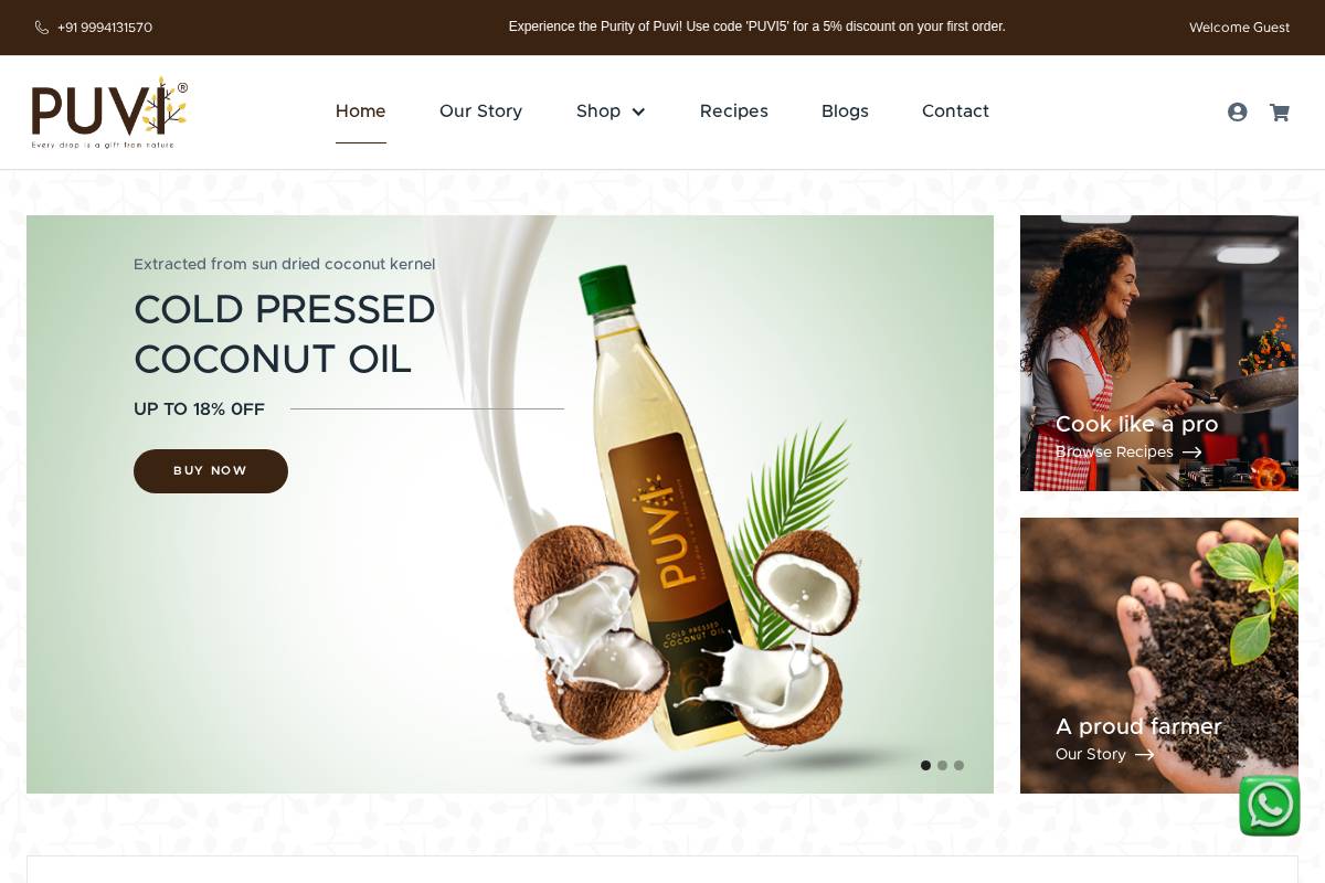 puvi.co homepage screenshot