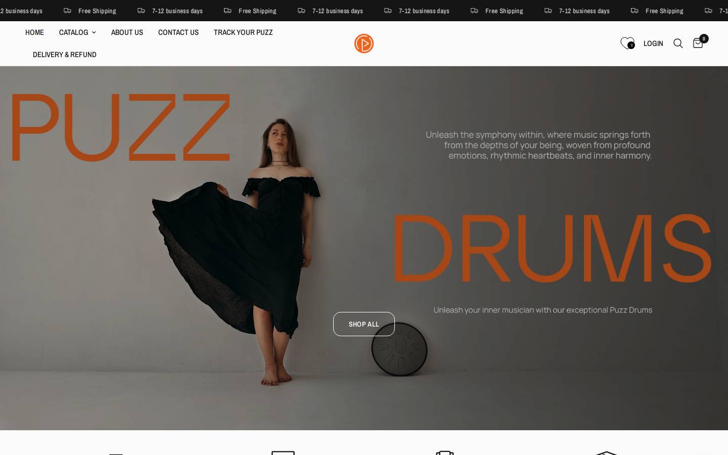 puzzdrums.com homepage screenshot