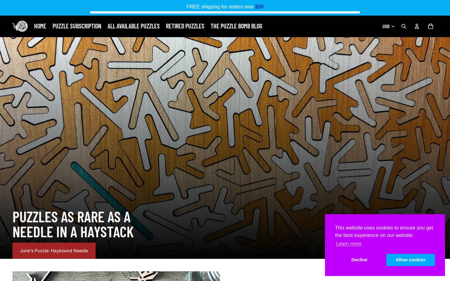 puzzlebomb.com homepage screenshot