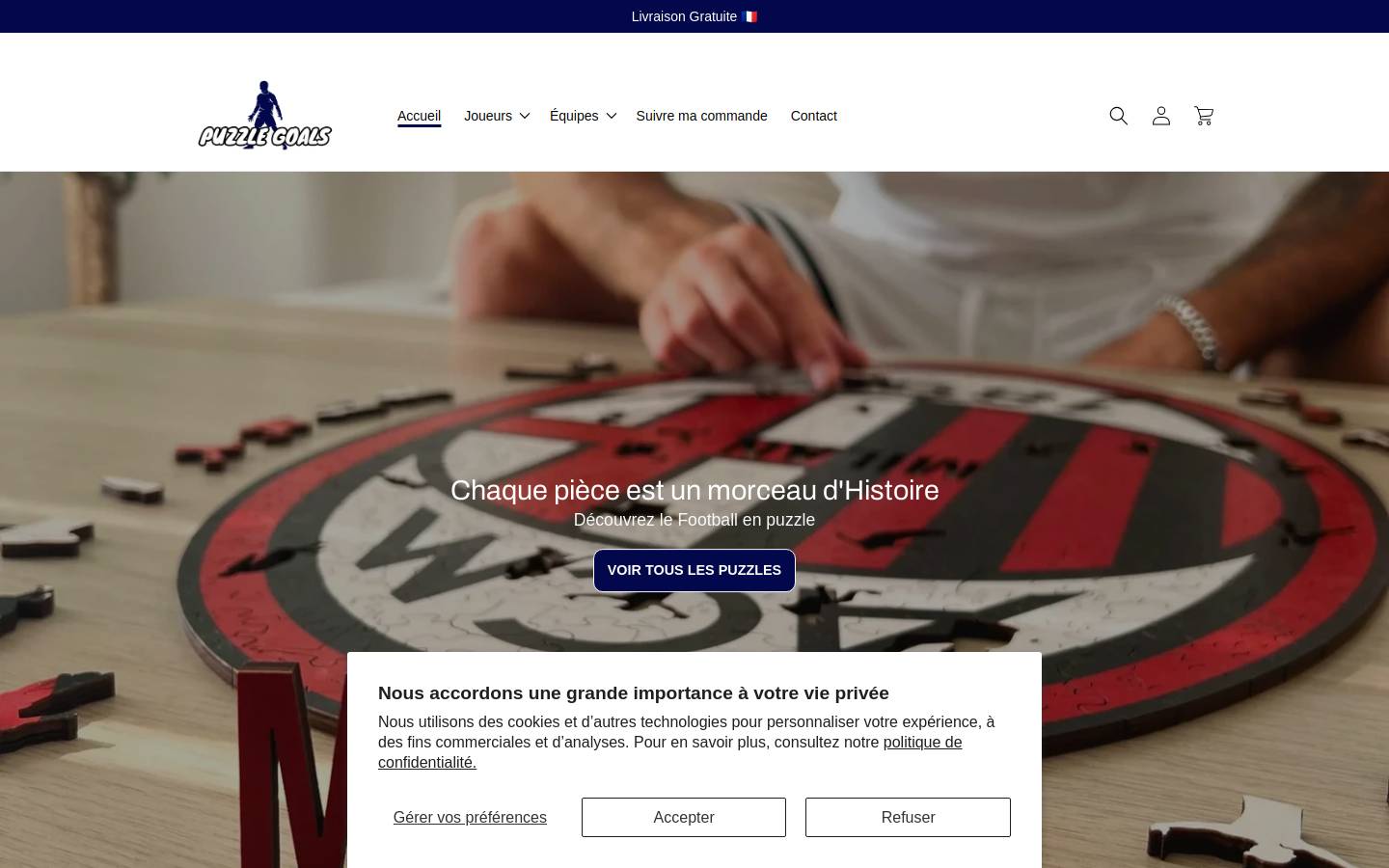 puzzlegoals.com homepage screenshot