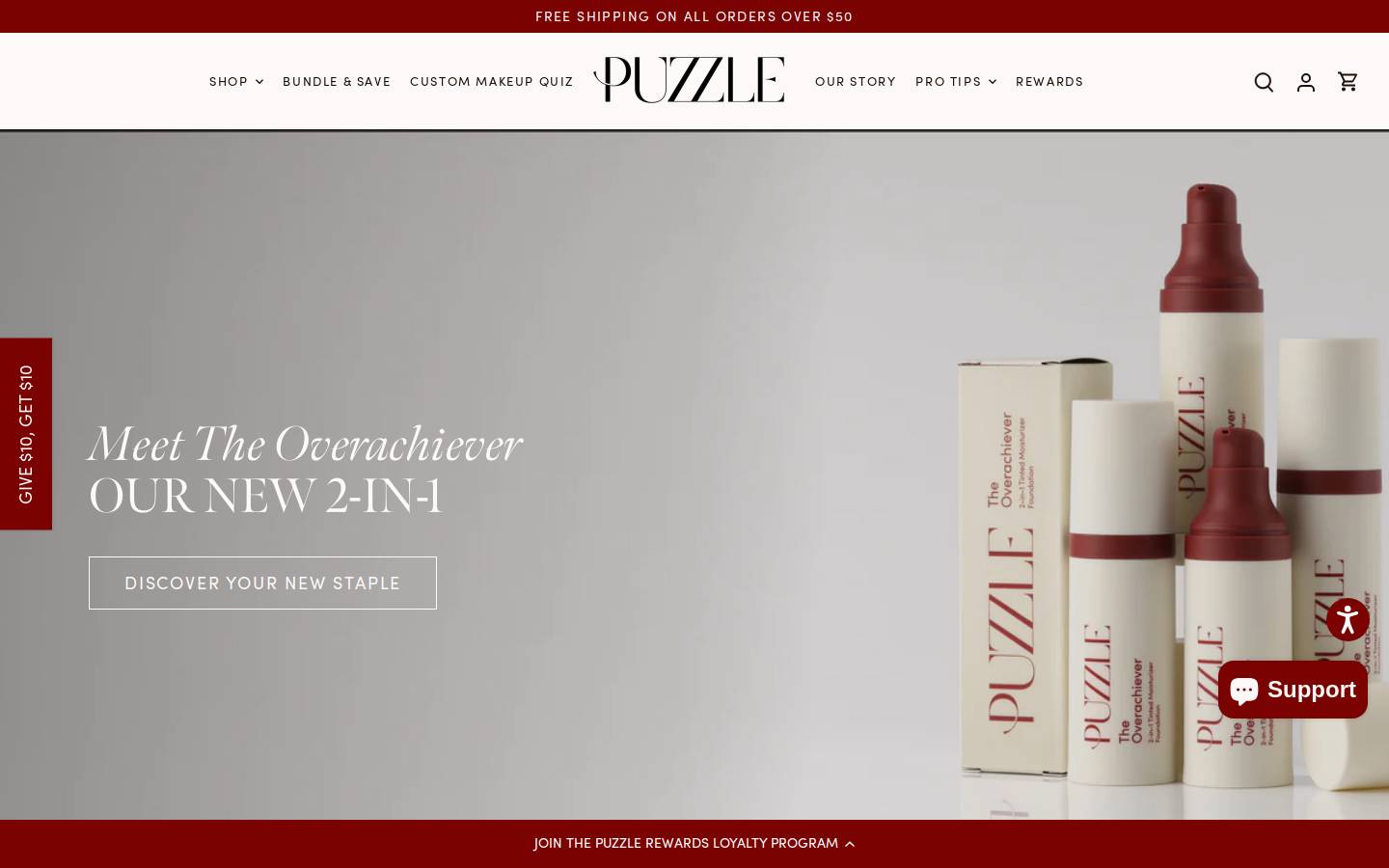 puzzlemakeup.com homepage screenshot