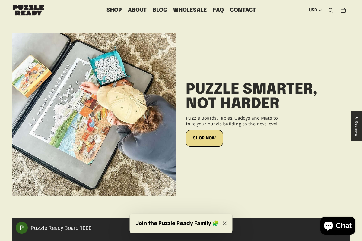 Puzzle Ready homepage screenshot