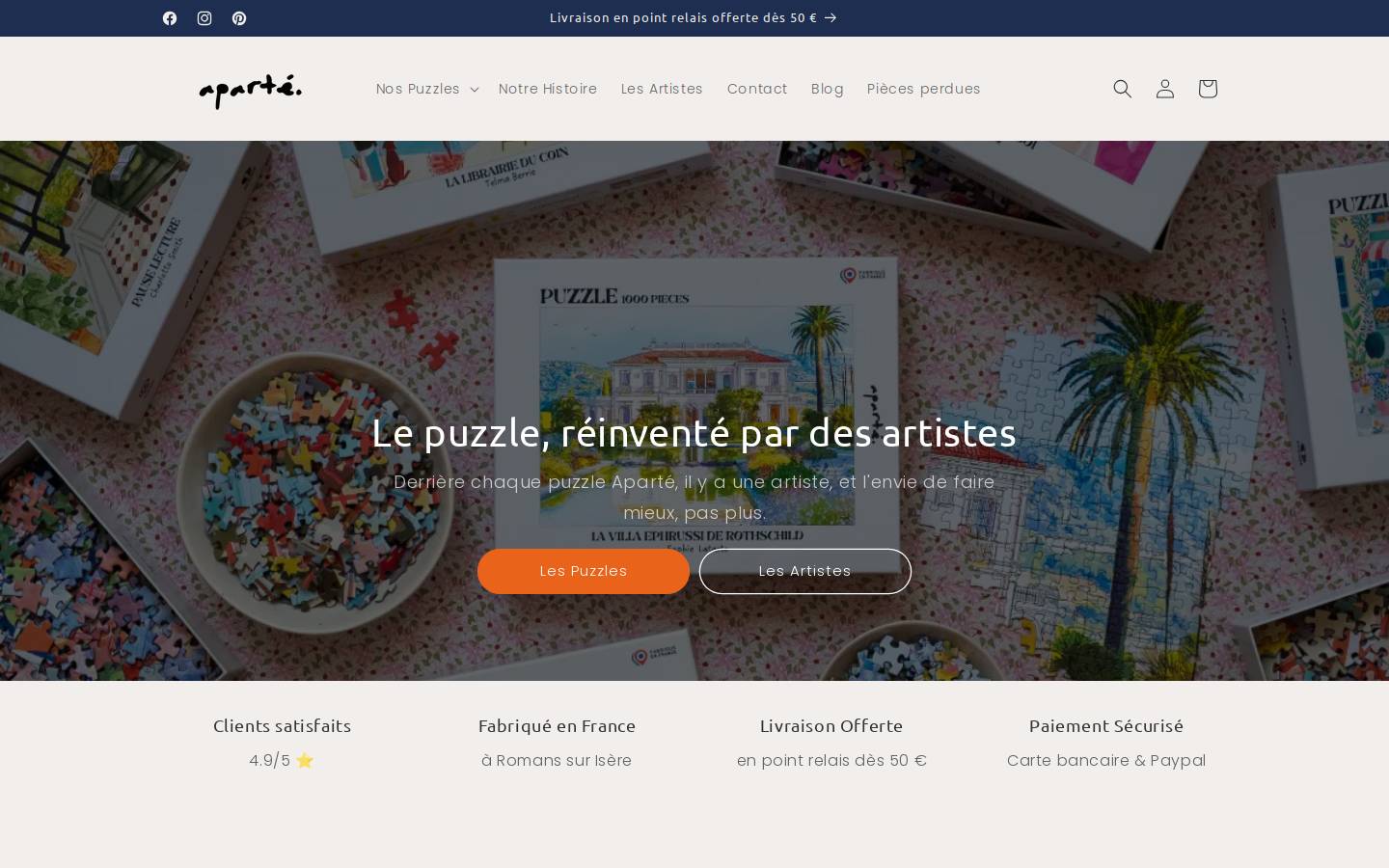 puzzlesaparte.fr homepage screenshot