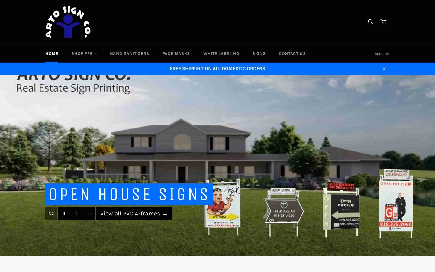 pvcaframes.com homepage screenshot