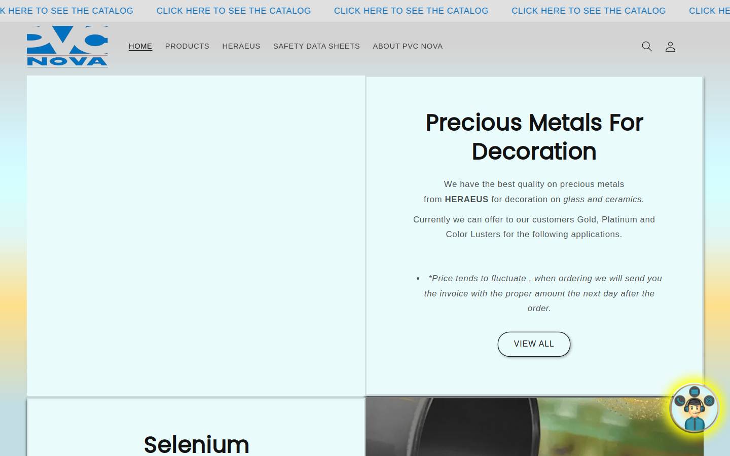 pvcnova.com homepage screenshot
