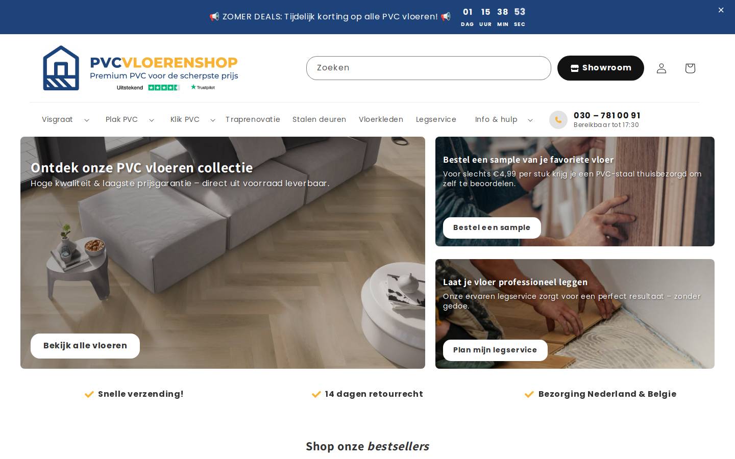 pvcvloerenshop.com homepage screenshot