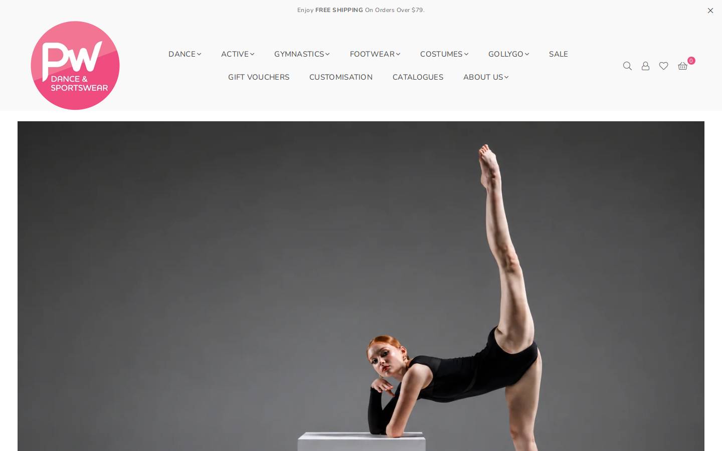 pwdancewear.co.nz homepage screenshot