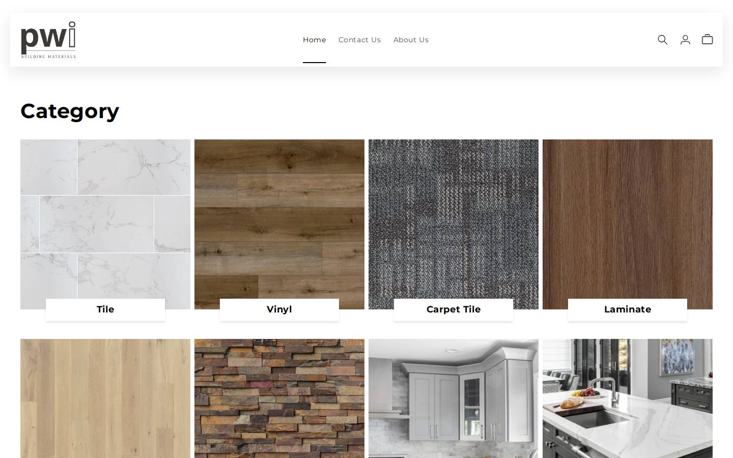 pwibuildingmaterials.com homepage screenshot