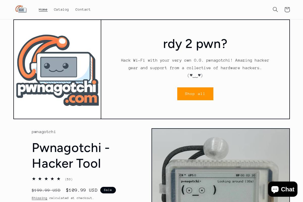 pwnagotchi.com homepage screenshot