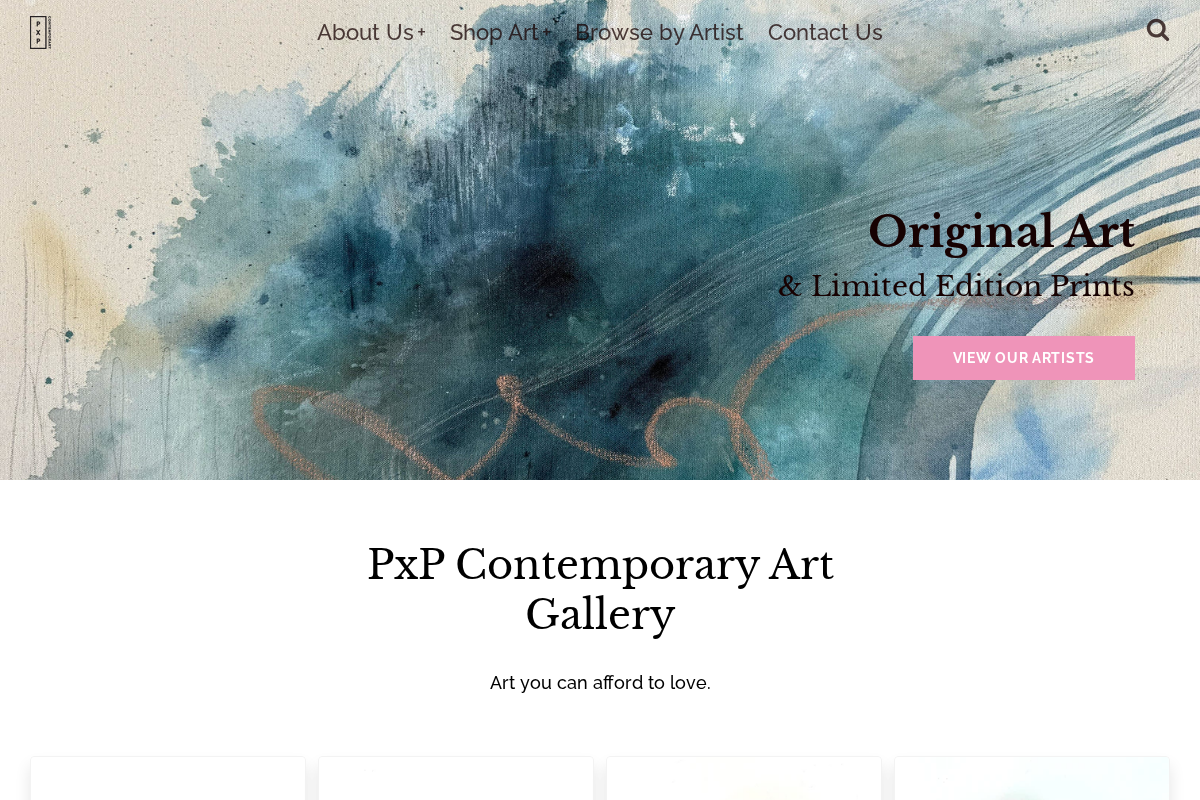pxpcontemporary.com homepage screenshot