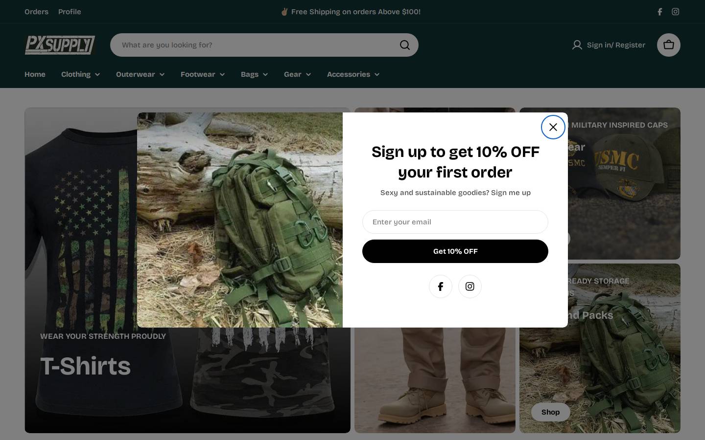 pxsupply.com homepage screenshot