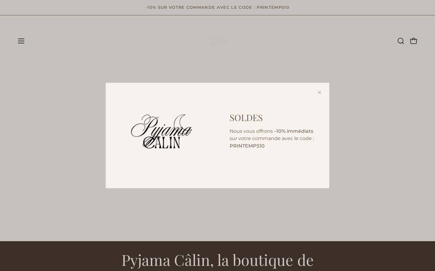 pyjama-calin.fr homepage screenshot