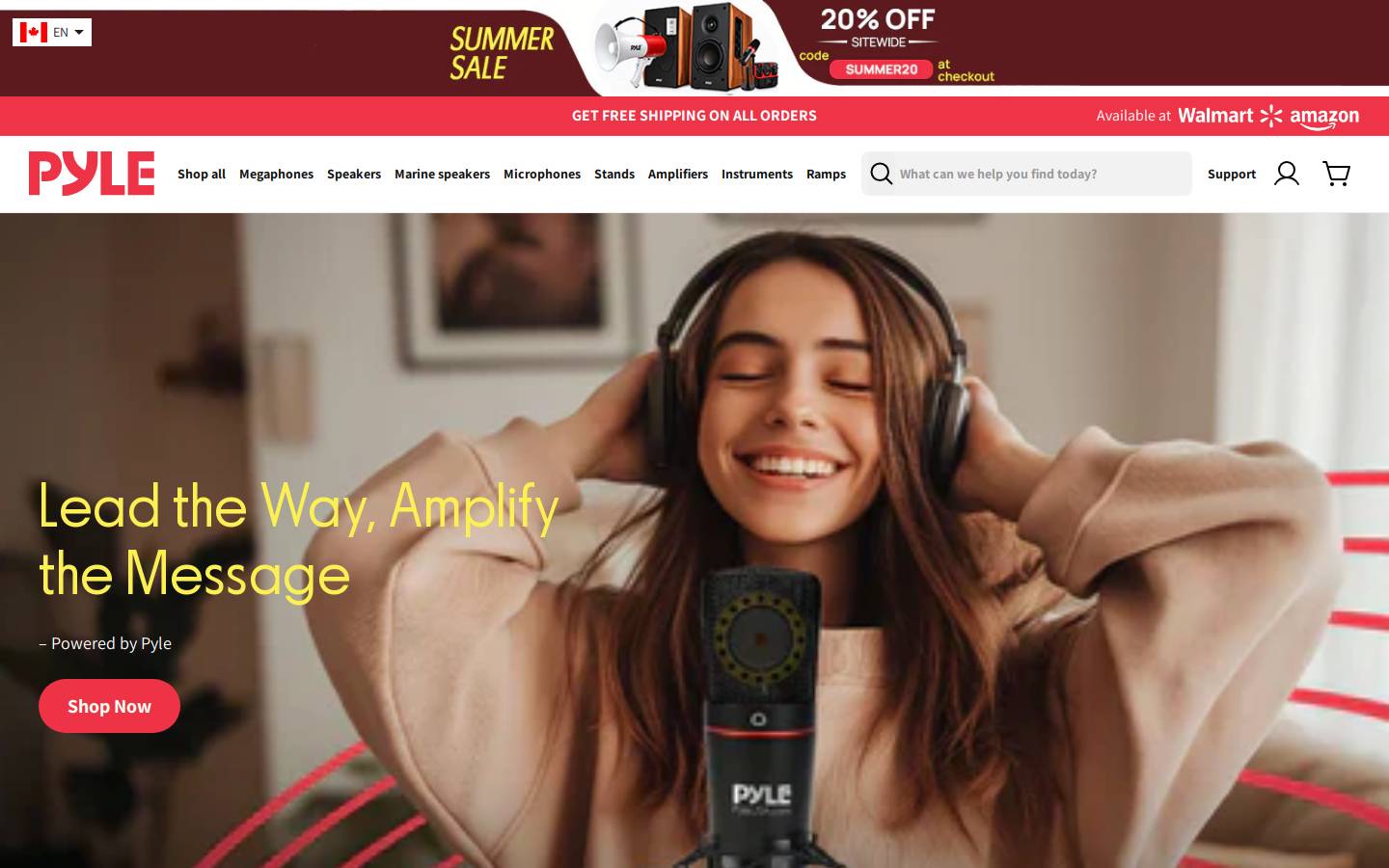 Pyle Audio homepage screenshot