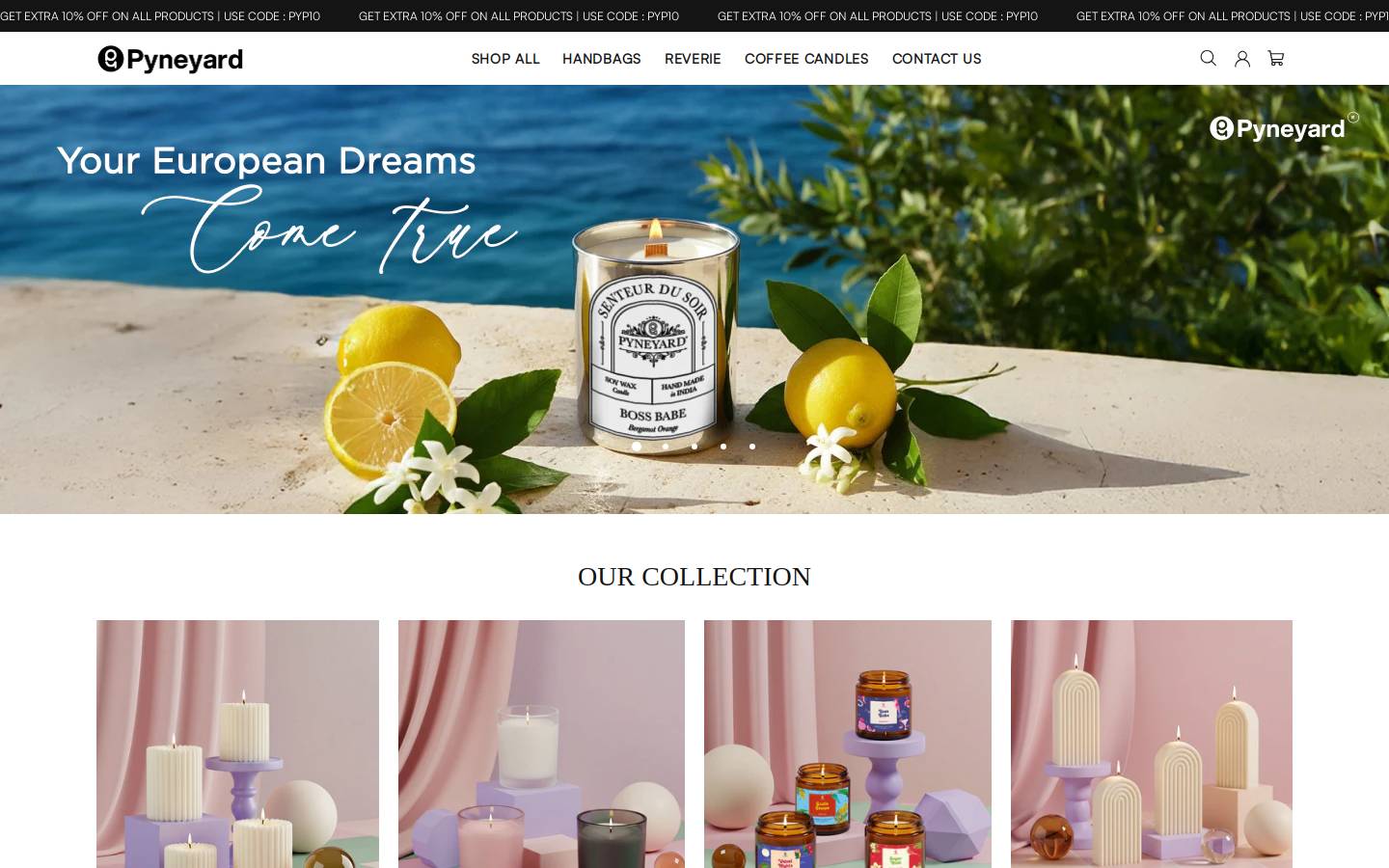 pyneyard.com homepage screenshot