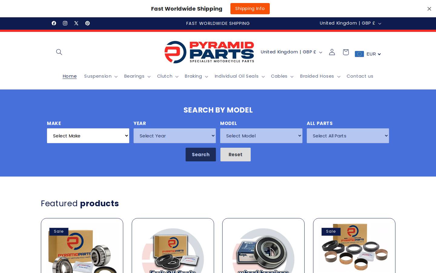 pyramid-parts.com homepage screenshot