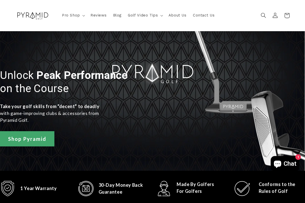 Pyramid Golf homepage screenshot