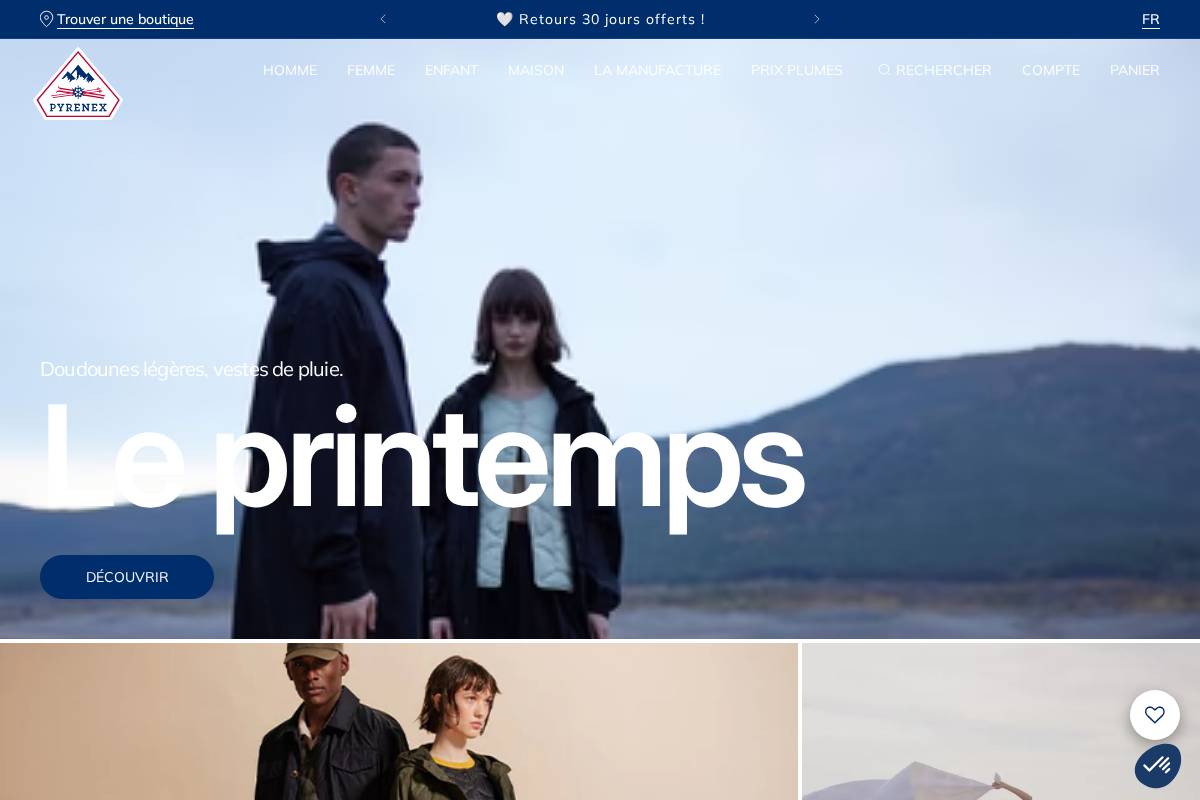 Pyrenex homepage screenshot