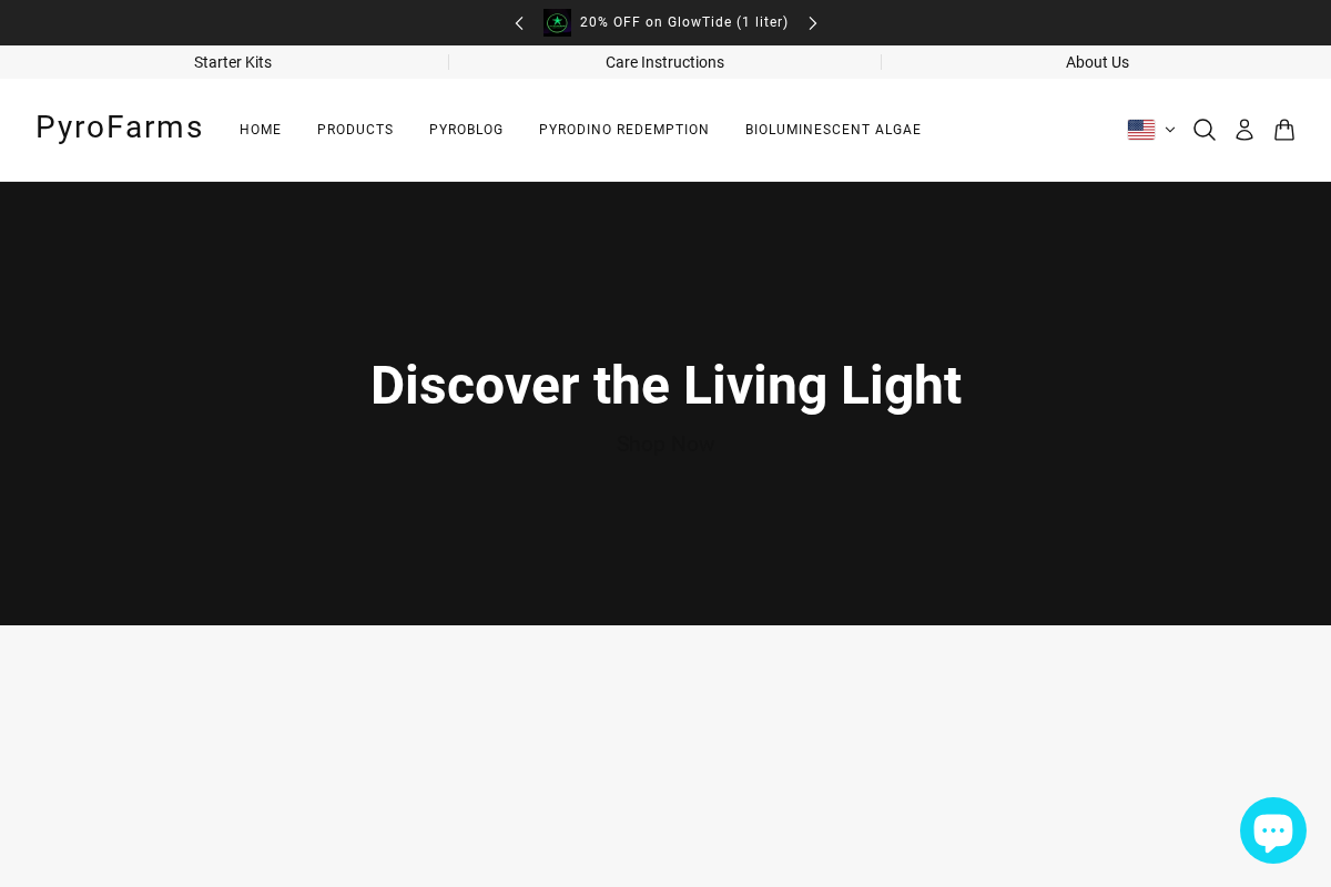 PyroFarms homepage screenshot