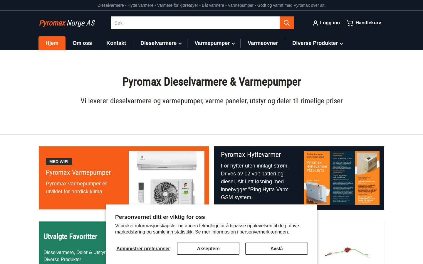 pyromax.no homepage screenshot