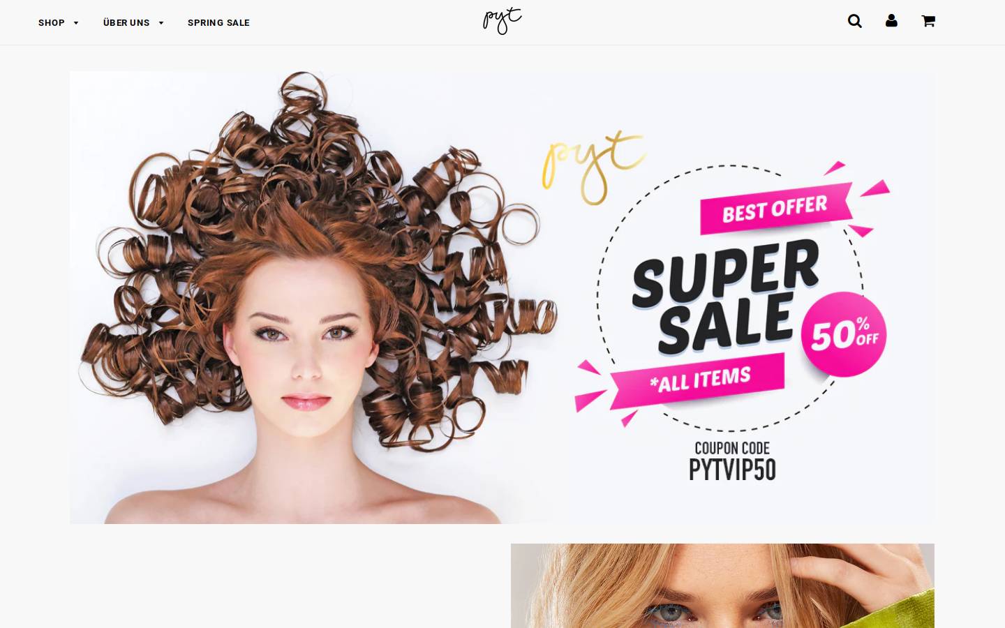PYT Westfield London homepage screenshot
