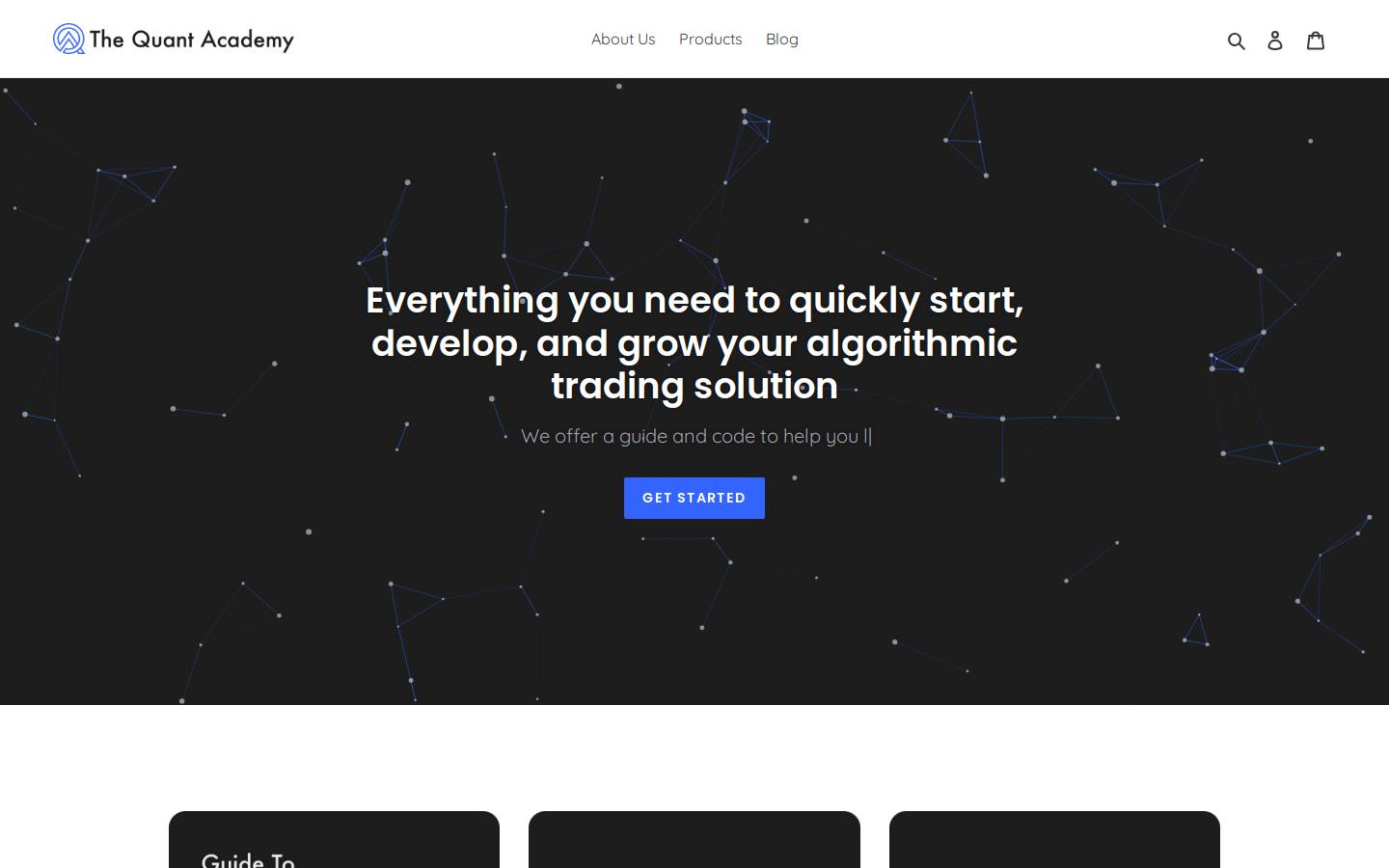 pythontradingapi.com homepage screenshot
