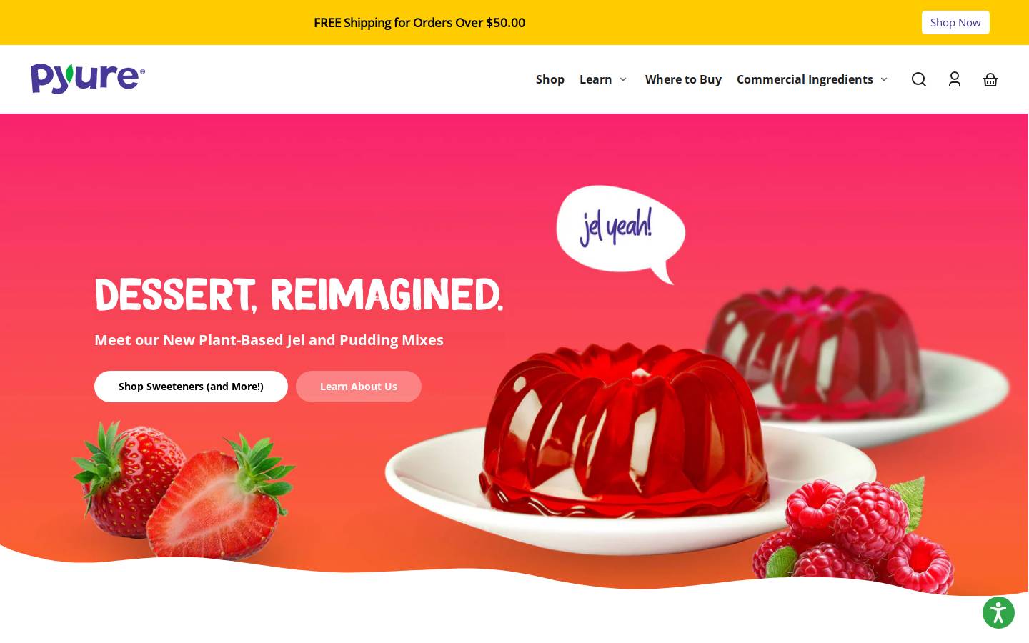pyurebrands.com homepage screenshot