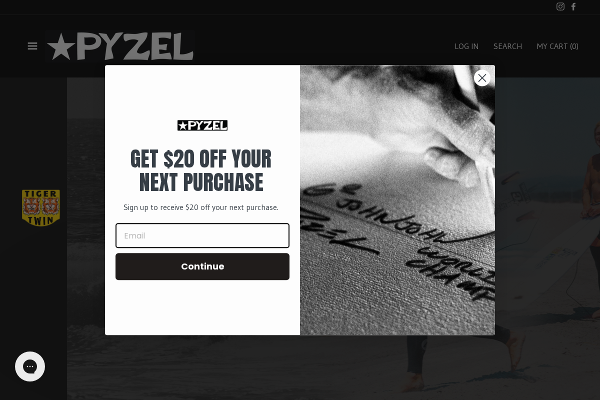 Pyzel Surfboards homepage screenshot