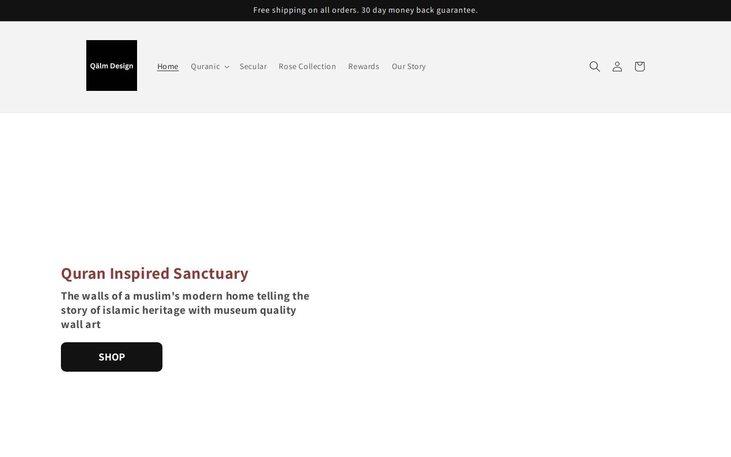 qalmdesign.com homepage screenshot