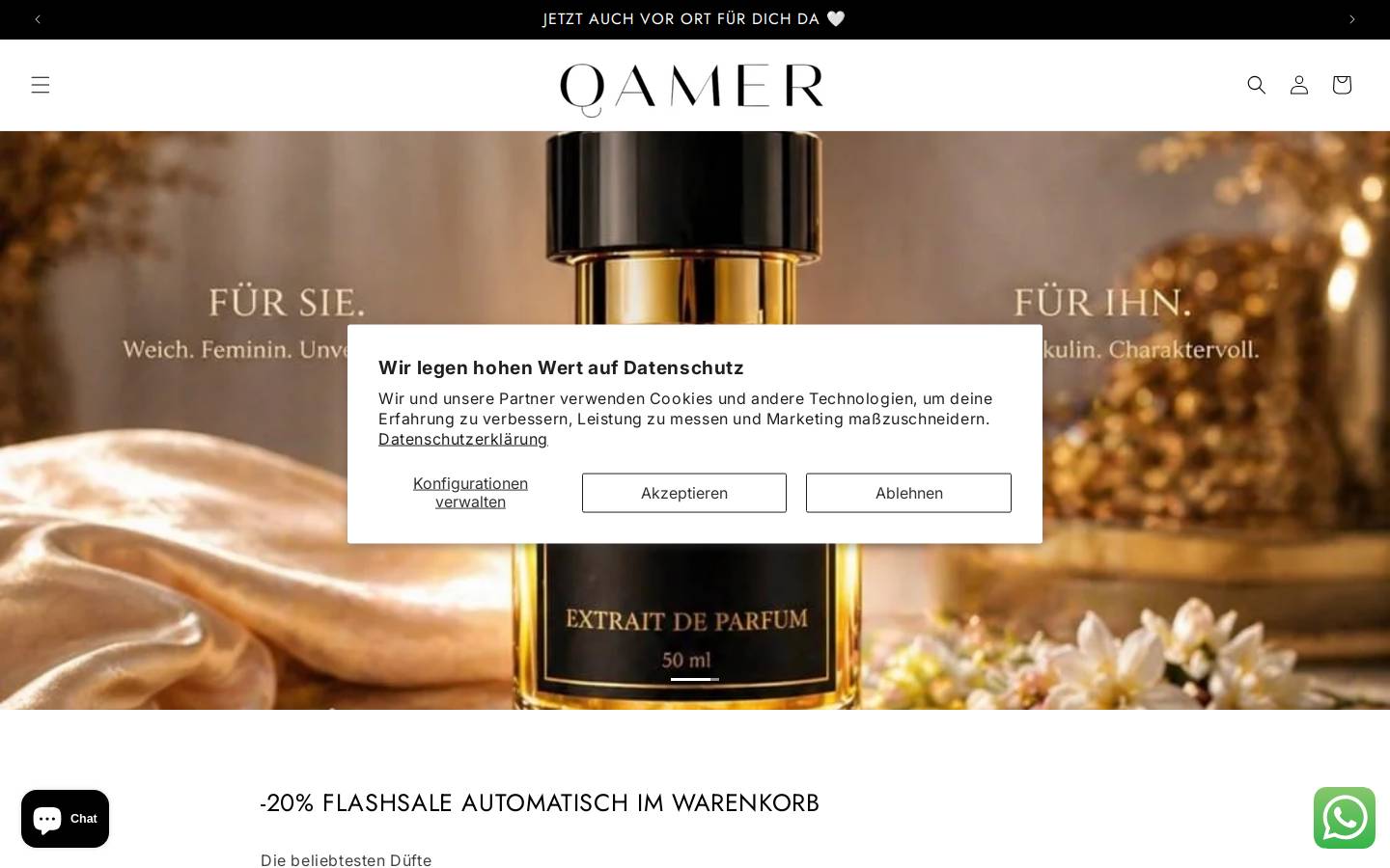 Qamer homepage screenshot