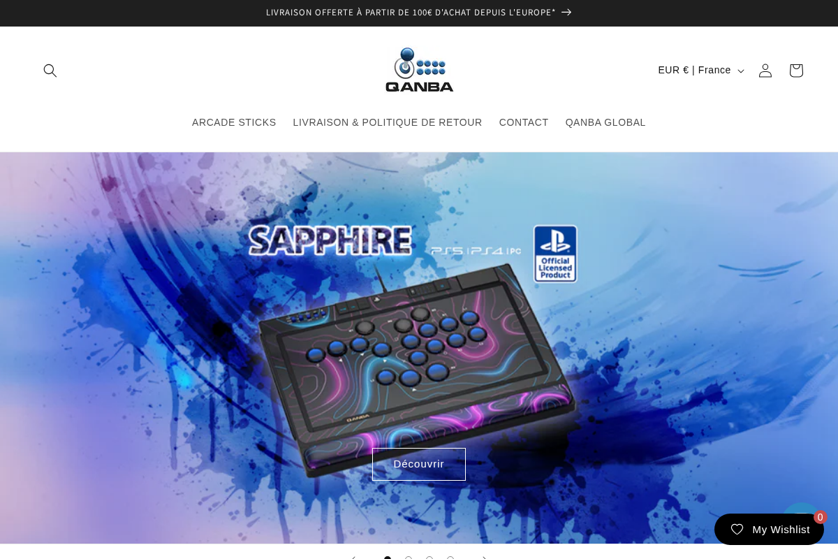 Qanba Europe homepage screenshot