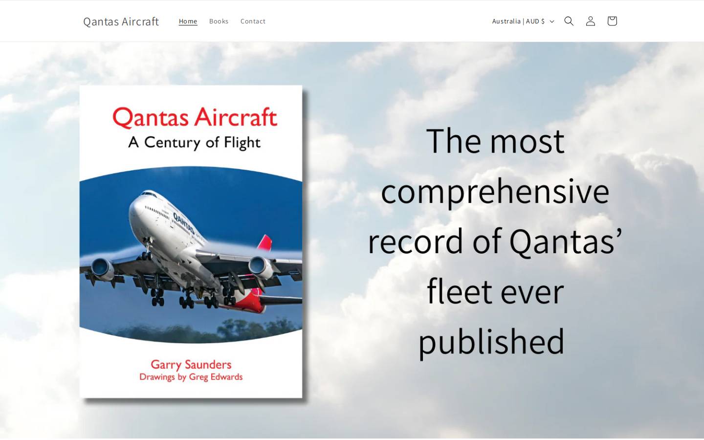 qantasaircraft.com homepage screenshot