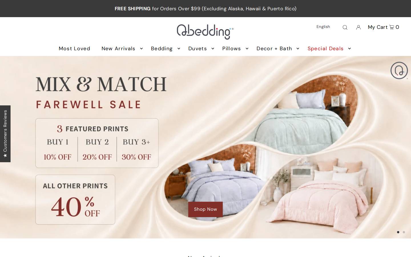 Qbedding homepage screenshot